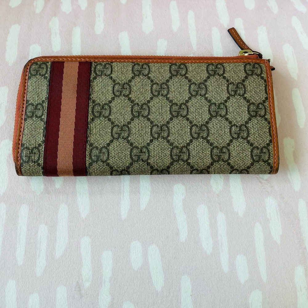 GUCCI WEBLINE ZIP LONG WALLET - Picture 2 of 12